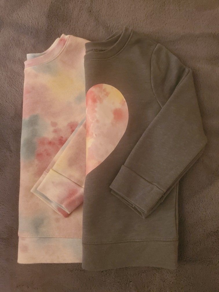 2 Fleece Liner Toddler Sweatshirts 3T