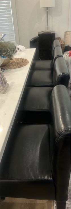 Black Faux Leather bar stool chairs