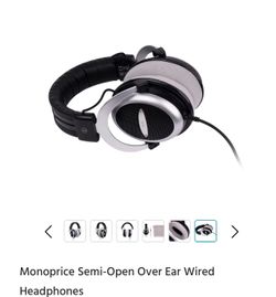 Monoprice Semi-Open Over-Ear Wired Headphones 60Ω Studio Headphones – New in Box