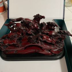 Red Resin Horses Feng Shui