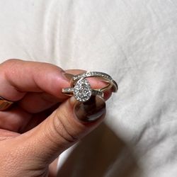 10k Gold Engagement And Wedding Band Set Natural Diamonds 1ct