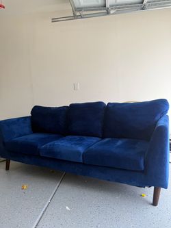 Navy Blue Velvet Sofa