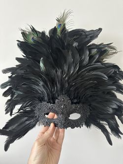 Female Black Feather Mask
