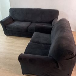 Sofa Set With Black Velvet Cover