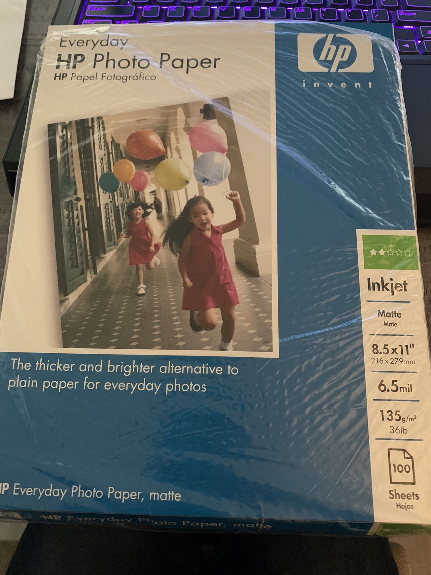 HP photo paper- 100 matte sheets