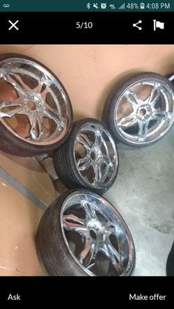 22"tires and rims. Know center caps. $400(5 Lug Universal)