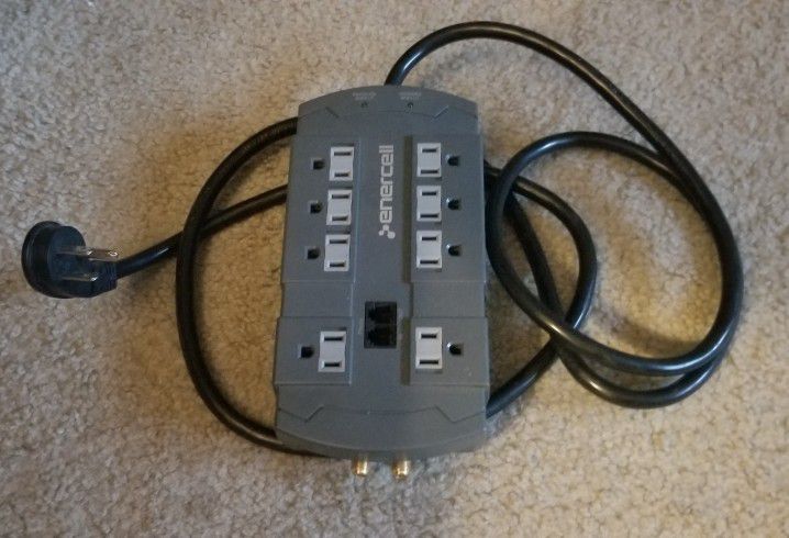 ENERCELL 8 OUTLET W/CABLE HOOK UP SURGE PROTECTOR