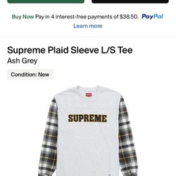 Supreme Plaid Sleeve L/S Tee