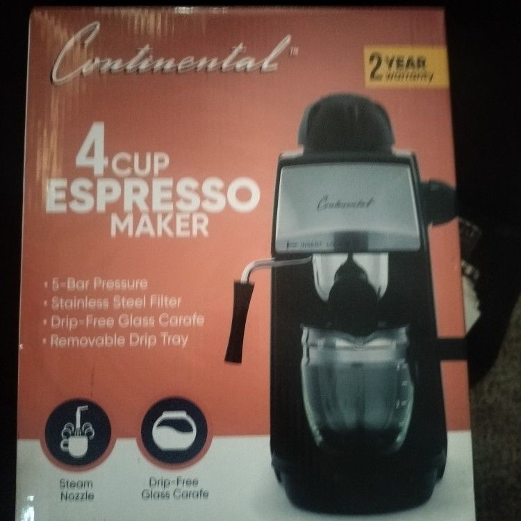 4 Cup Expresso Maker ( Brand New ) Continental.