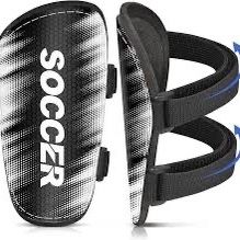 Black Soccer Shin Guards Youth Kids Lightweight Impact Protection