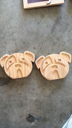 Dog Wood Art set of 2