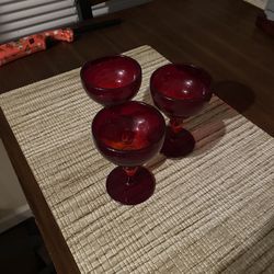 ruby red cocktail glasses 17th century vintage 