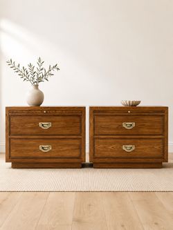 Lexington Pair of Wood 2-Drawer Nightstands-Delivery Available