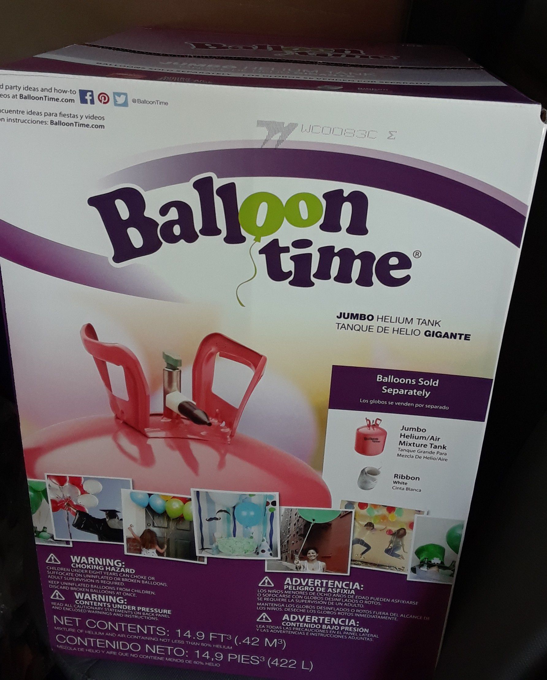 BRAND NEW Jumbo Helium Tank, party balloon birthdays