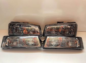 2003-2007 CHEVY SILVERADO AVALANCHE CHROME SMOKED HALOGEN HEADLIGHT SET