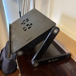 Adjustable Laptop Stand with Cooling Fans – Foldable & Portable