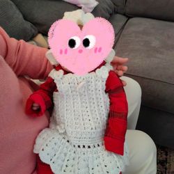 Handmade Crochet Baby Dress (0–3 Months)
