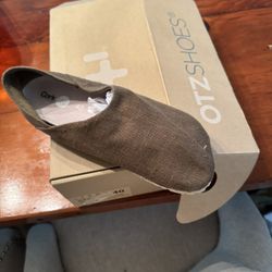 OTZ GREEN LINEN CANVAS LOAFERS