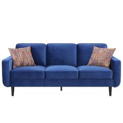 Modern Style Blue Fabric Couch And Love Seat