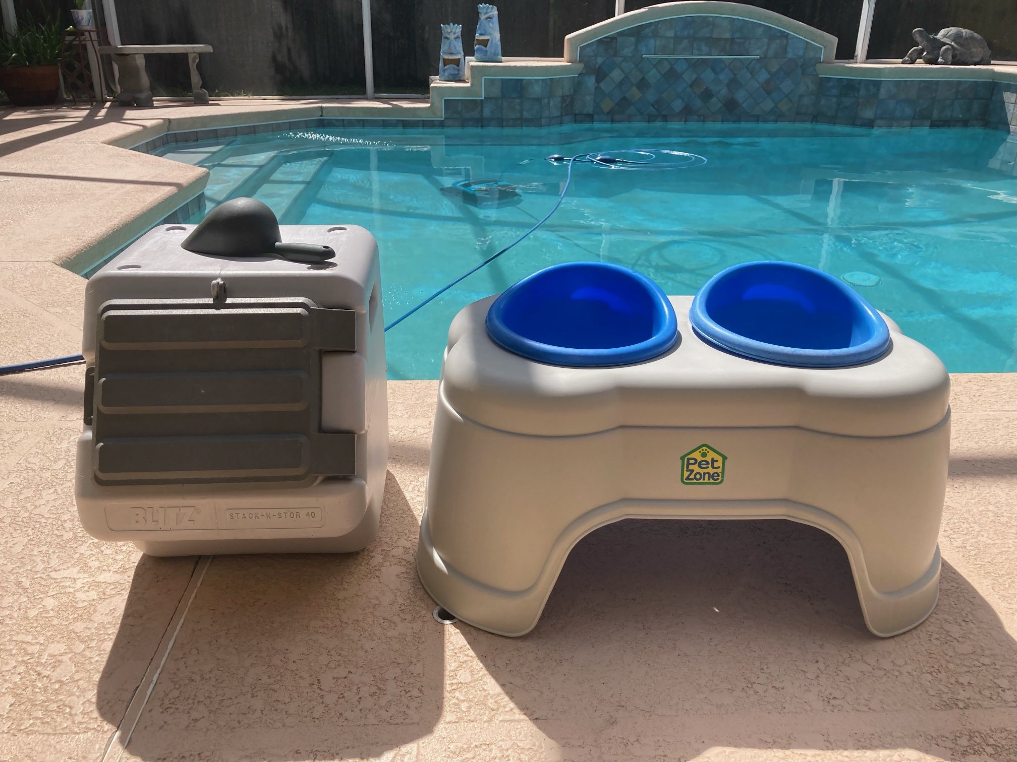 Dog Food Bowls With Stand And Food Bin