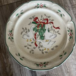 Rare Marmalade Christmas Geese 5 Dinner Plates, Pattern #020