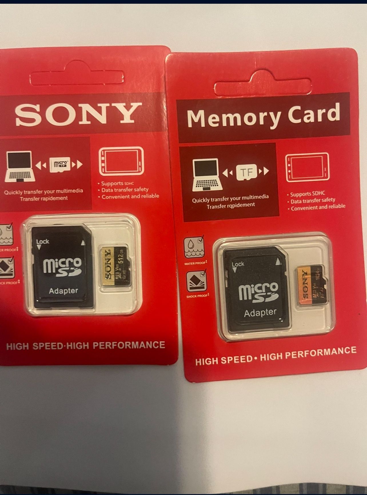 Sony 512GB And Sony 1TB Micro Sd card