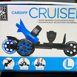 Cardiff Cruiser Adjustable Street Skates Sizes M4-13/ W5.5-14 Large Blue Unisex 