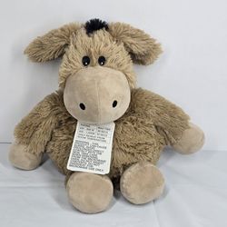 Warmies Heat Therapy Brown Donkey Plush 14" Stuffed Animal Microwavable Lavender Scent