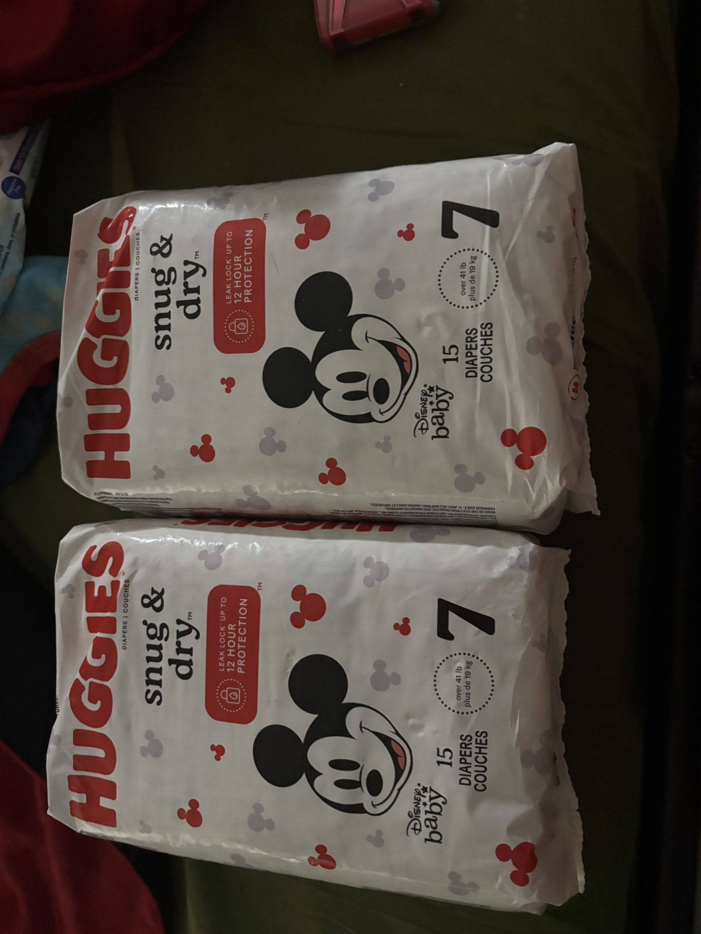 lot of over 120 huggies size 6, 7, 8