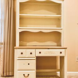 Wooden Desk, Hutch And Nightstand 