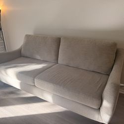 Living Spaces - Reid Buff Beige Fabric 80" Sofa 