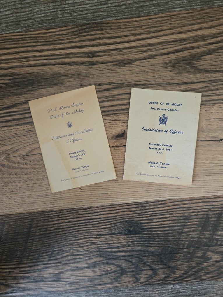 1950s Mosonic Temple Programs