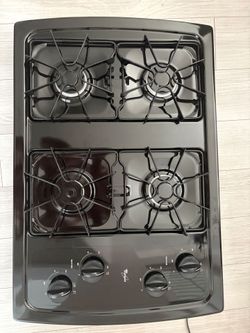 Whirlpool 30" Black Gas Cooktop – 4 Burner – Barely Used