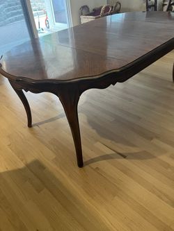 solid wood dining table & 6 chairs