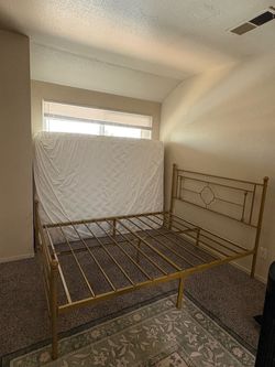 Queen size bed frame and mattress