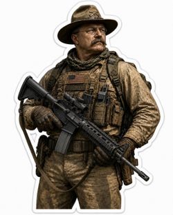 4.5” Theodore Roosevelt Tactical M4 Military Skull Sticker AR-15 Decal Army Navy