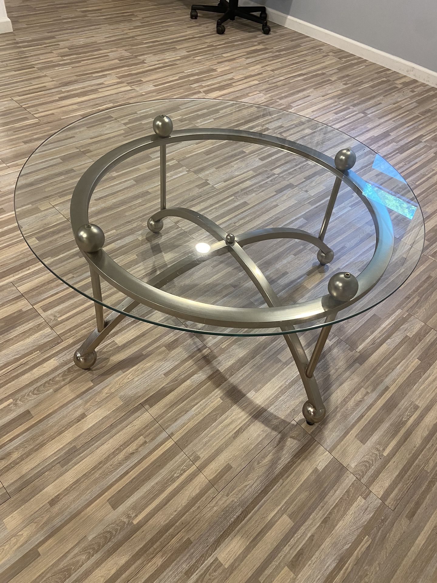 37.5” Round Modern Glass Coffee Table