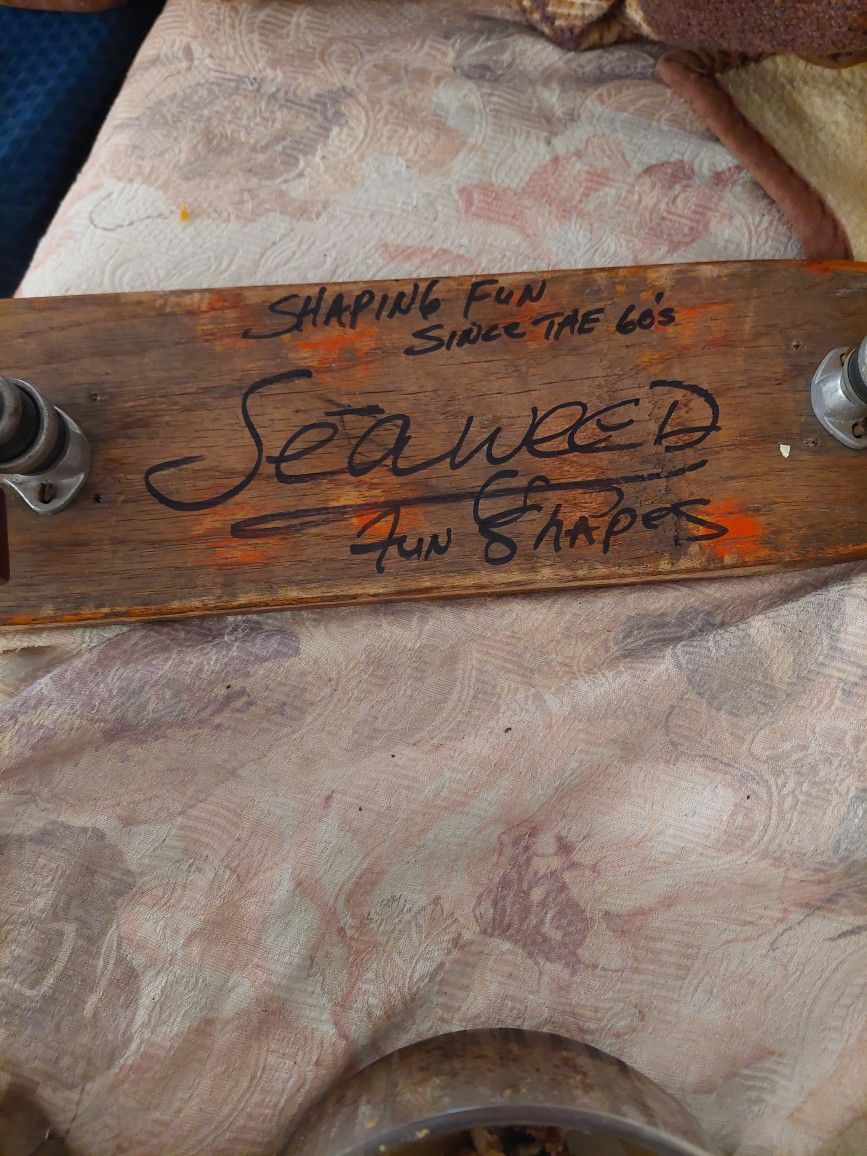 Solid Oak Skateboard CUSTOM DESIGN from The 60s