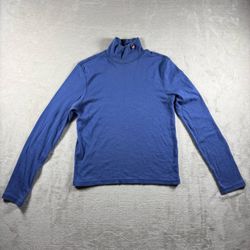 Vintage Ralph Lauren Polo Jeans Women’s M Blue Turtle Mock Neck Long Sleeve #11A