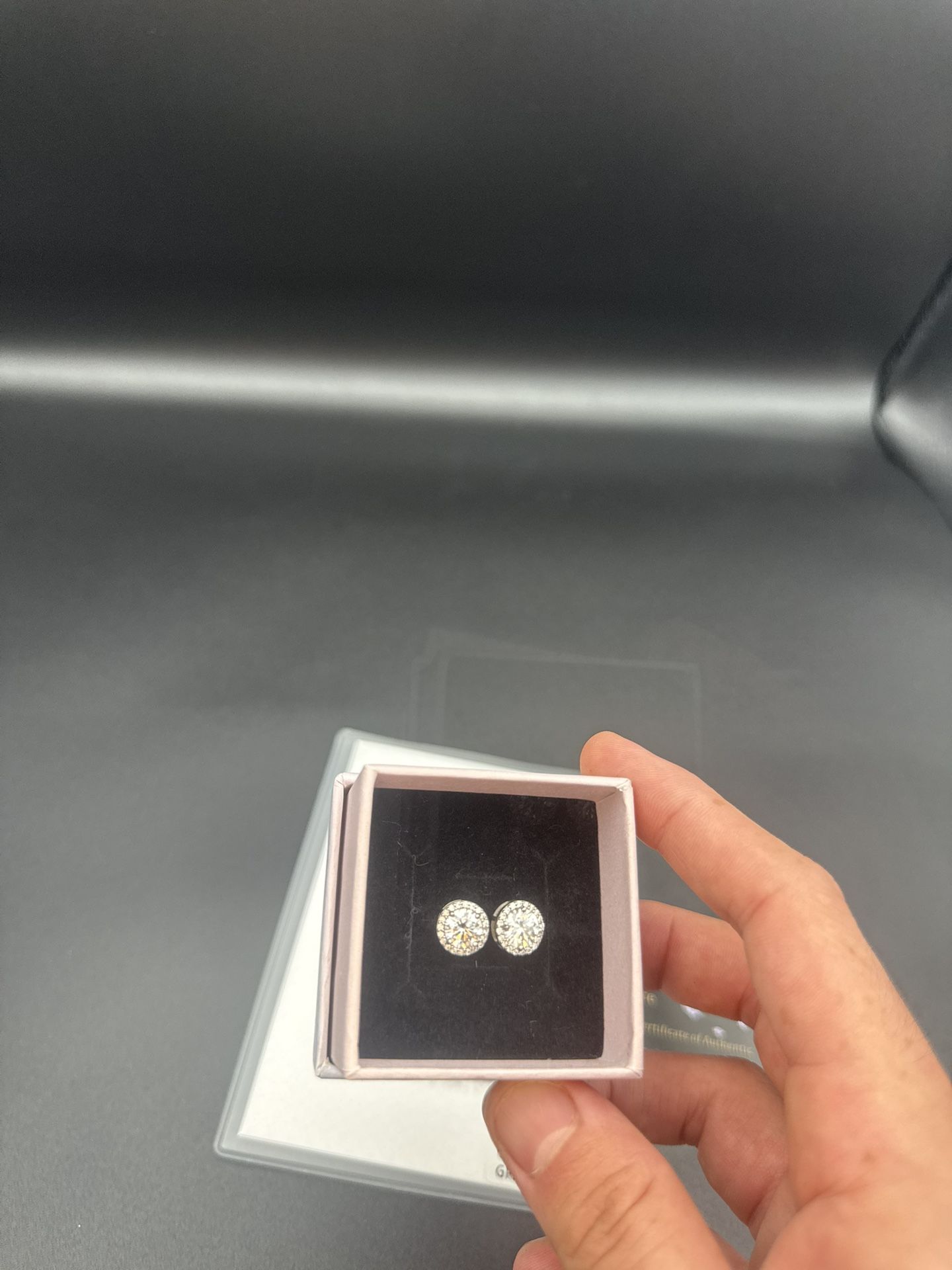 Silver 2CT Moisonite Halo Earrings  