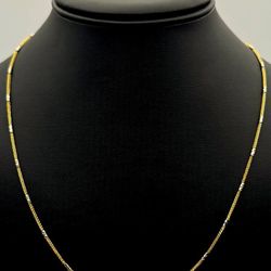 New Jewelry 14k yellow gold two tone Wheat necklace chain 20" 1.60mm width