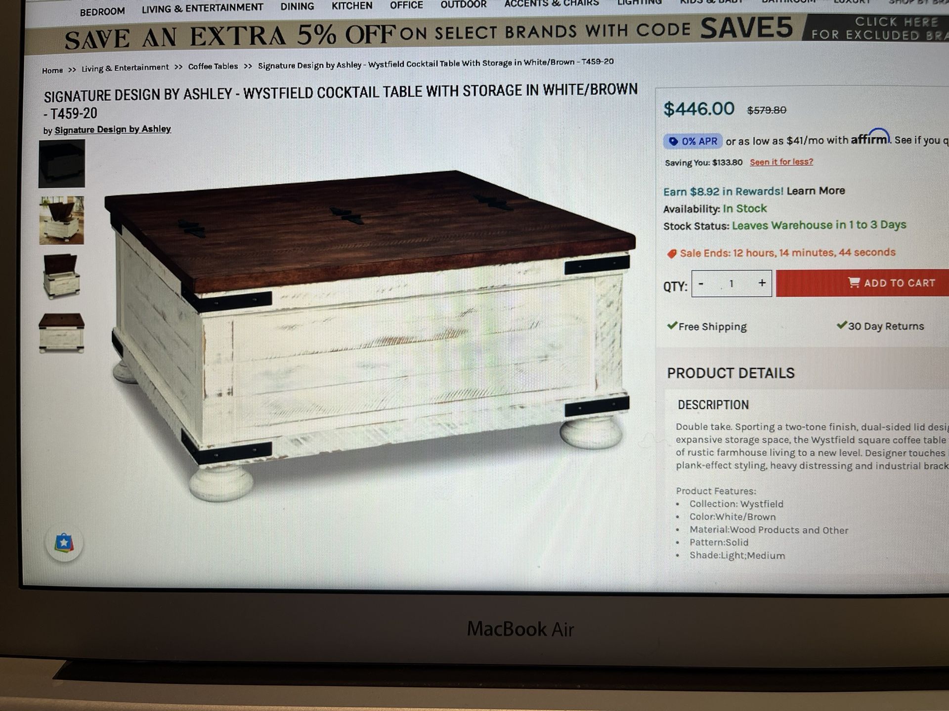 Ashley Signature Design Cocktail Table