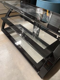 Tv Stand  3 Glass Shelves 50 In L x 20 In W.