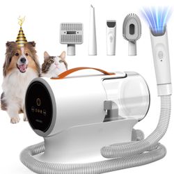 AIRROBO Dog Grooming Vacuum, Dog Grooming Kit, 12000Pa Strong Pet Vacuum, 2L Large Capacity Vacuum for Shedding Grooming Hair, Quiet, PG100