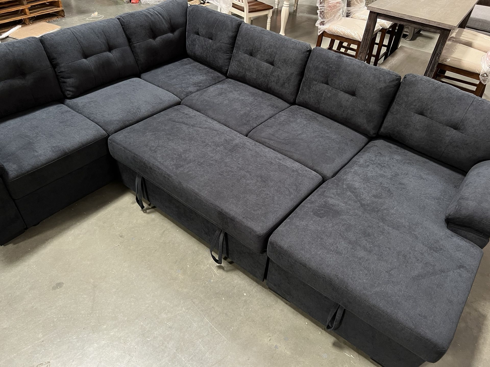 New! Comfortable Large Sectional Sofa With Pull-out Bed, Sofabed, Sectional Sofa Bed, Sofa Bed, Couch, Sleeper Sofa, Sectional With Storage Chaise, La