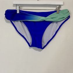 Women’s Ombré Twist Front Bikini Swim Bottoms Blue Size XL NWOT
