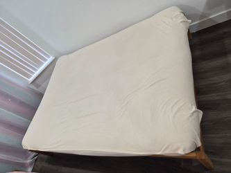 Full Twin (almost queen) Solidwood bed frame with mattress