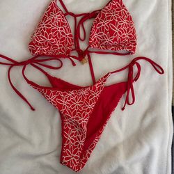 Red Flower Design bikini