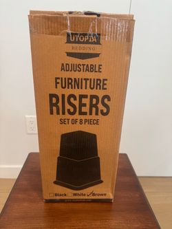 Utopia Bedding Adjustable Furniture Risers Brown Set of 8 New in Box 4 Small 4 Large