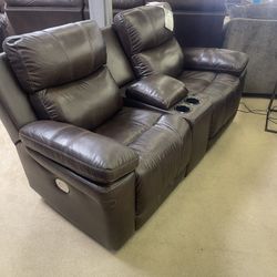 Edmar Chocolate Power Reclining Loveseat